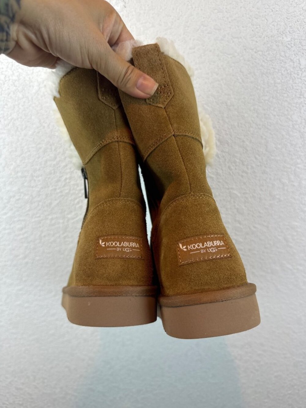 Koolaburra by UGG Chestnut Tan Faux Fur Zip Winter Boots Womens  Size 7 - Picture 3 of 8